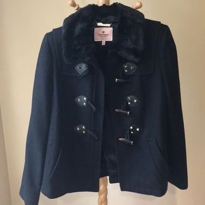 Juicy Couture black wool short toggle duffle coat